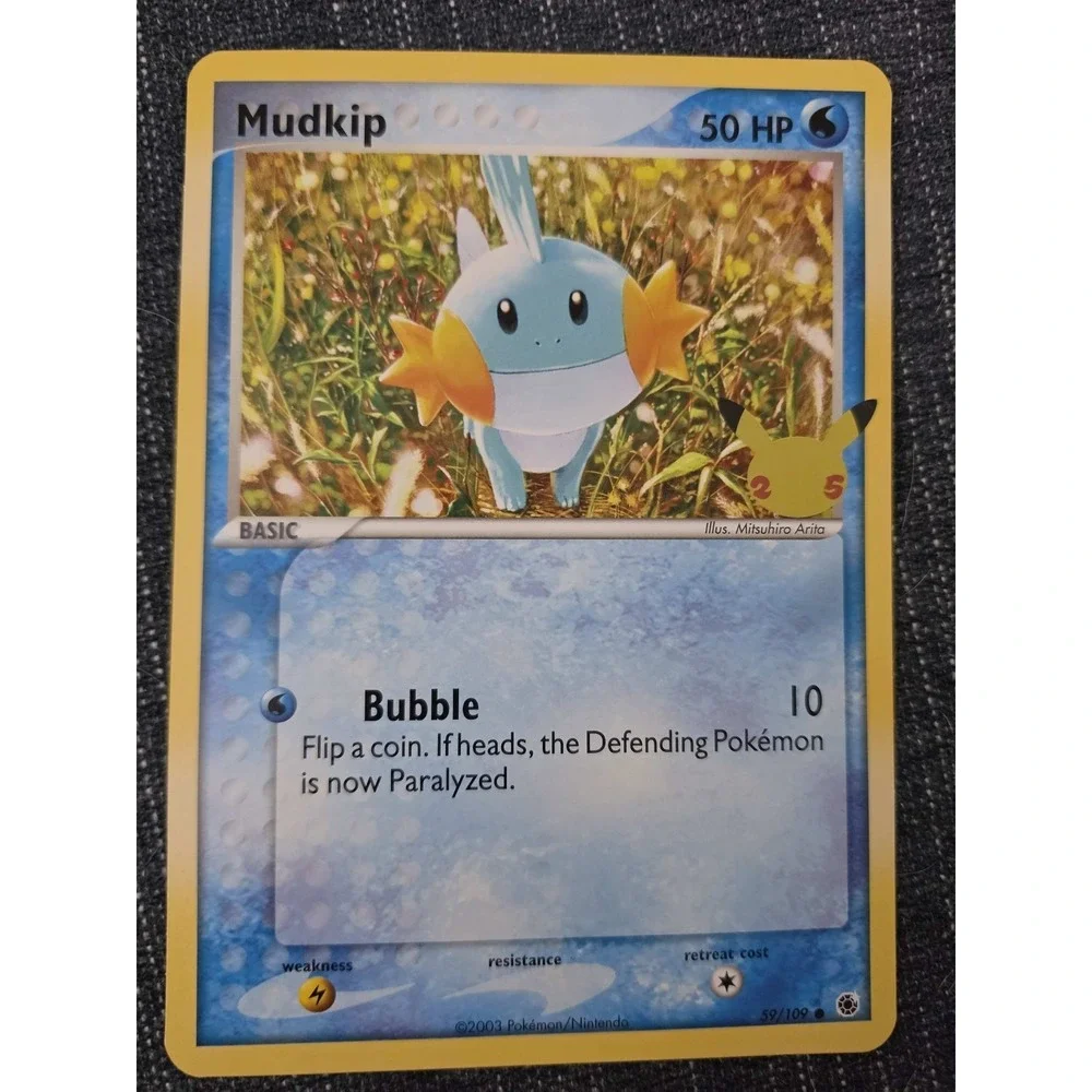 Pokemon Jumbo Mudkip Promo Card 25th Oversized Anniversary